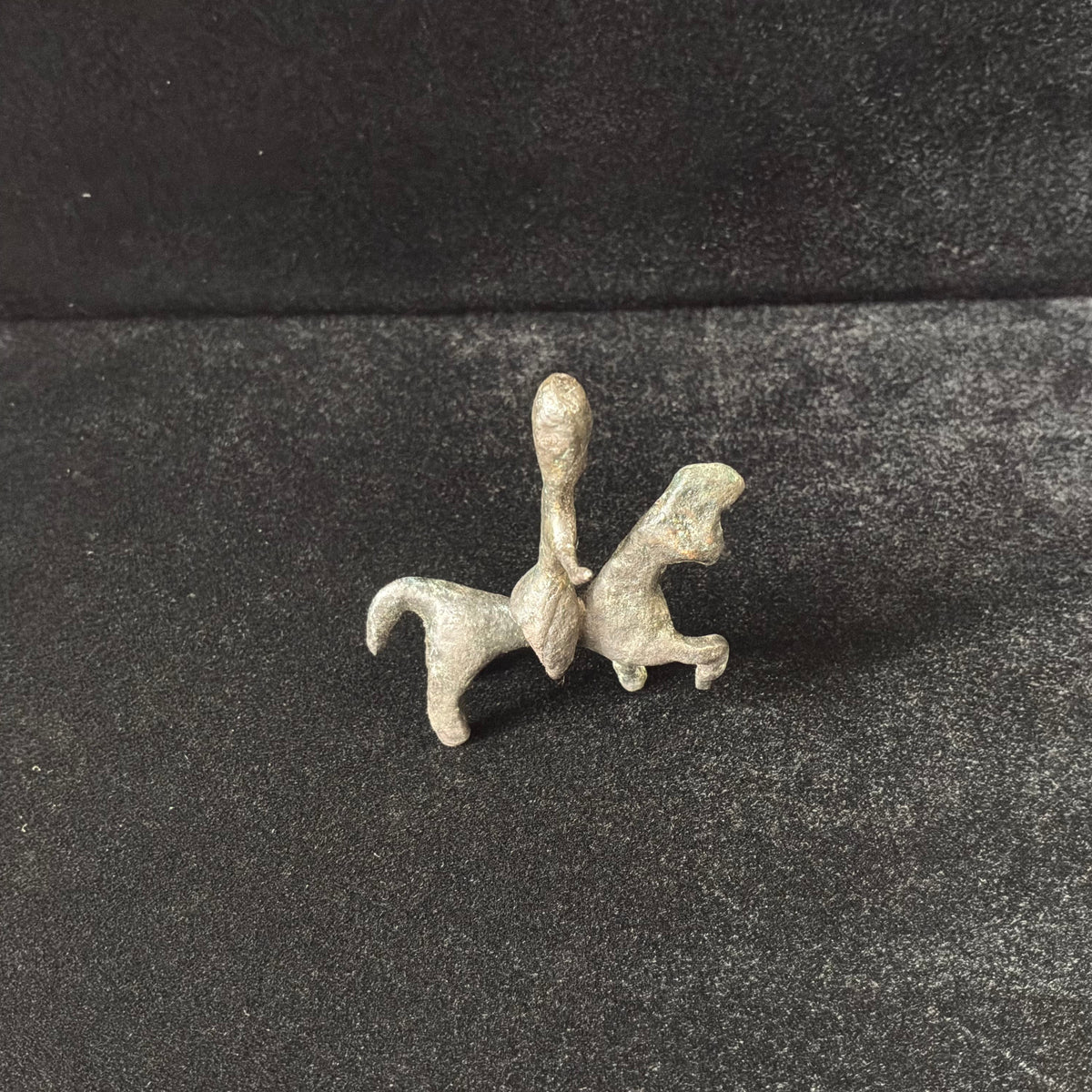 Celtic Bronze Horse and Rider Figure
