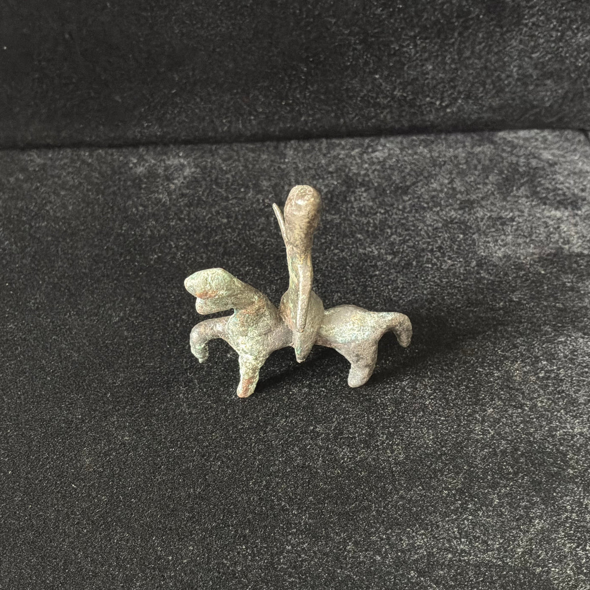 Celtic Bronze Horse and Rider Figure